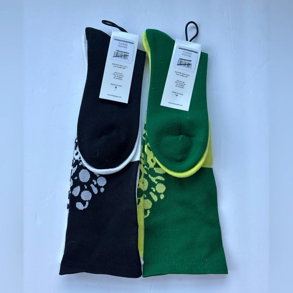 Set of 2 NWT Free People FP Movement Colorblock Buti Compression Tall Socks